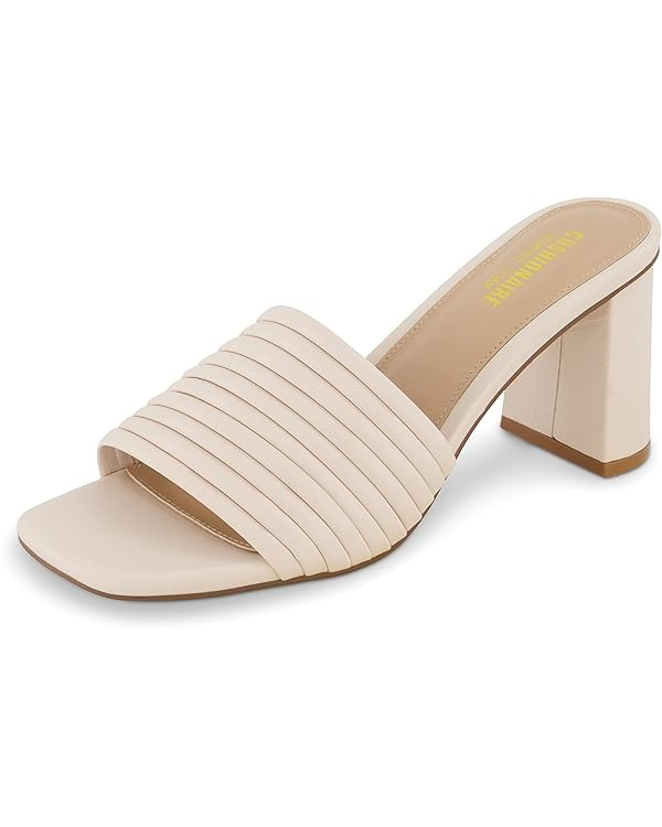 CUSHIONAIRE Women's Irma Strappy Block Heel Sandal +Memory Foam | Amazon (US)