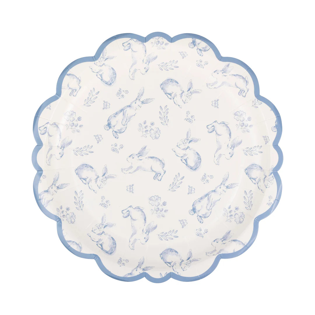 8" Bunny Toile Plates | My Mind's Eye