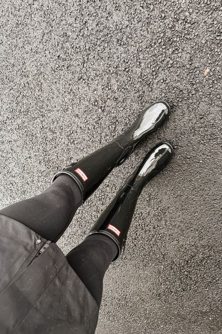 Rainy day gear ☔️

• Hunter refined black gloss rain boots, lululemon rain coat, spring attire, ootd

#LTKshoecrush #LTKSeasonal