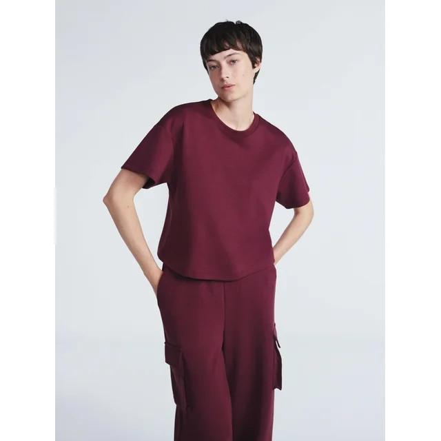 Scoop Women's and Women's Plus New Scubaknit Tee with Short Sleeves, Sizes XS-4X | Walmart (US)