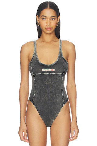 Phoebe Denim Bodysuit in Black | Revolve Clothing (Global)