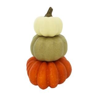 6.5" Cream, Green & Orange Stacked Pumpkins by Ashland® | Michaels Stores