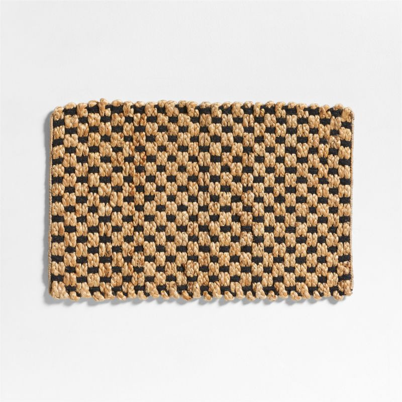 Contrast Jute Black and Natural Doormat 18"x30" + Reviews | Crate & Barrel | Crate & Barrel