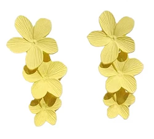 StylesILove Women Girls Yellow Flower Drop Earrings Cute Resin Summer Floral Dangle Earrings for ... | Walmart (US)
