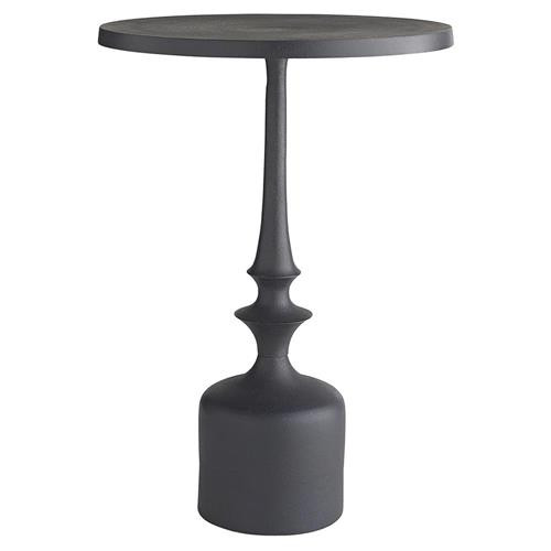 Arteriors Huntlee French Charcoal Black Aluminum Round Pedestal Accent Table | Kathy Kuo Home