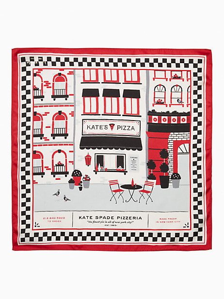 Kate Spade Pizza Box Silk Bandana, French Cream | Kate Spade (US)
