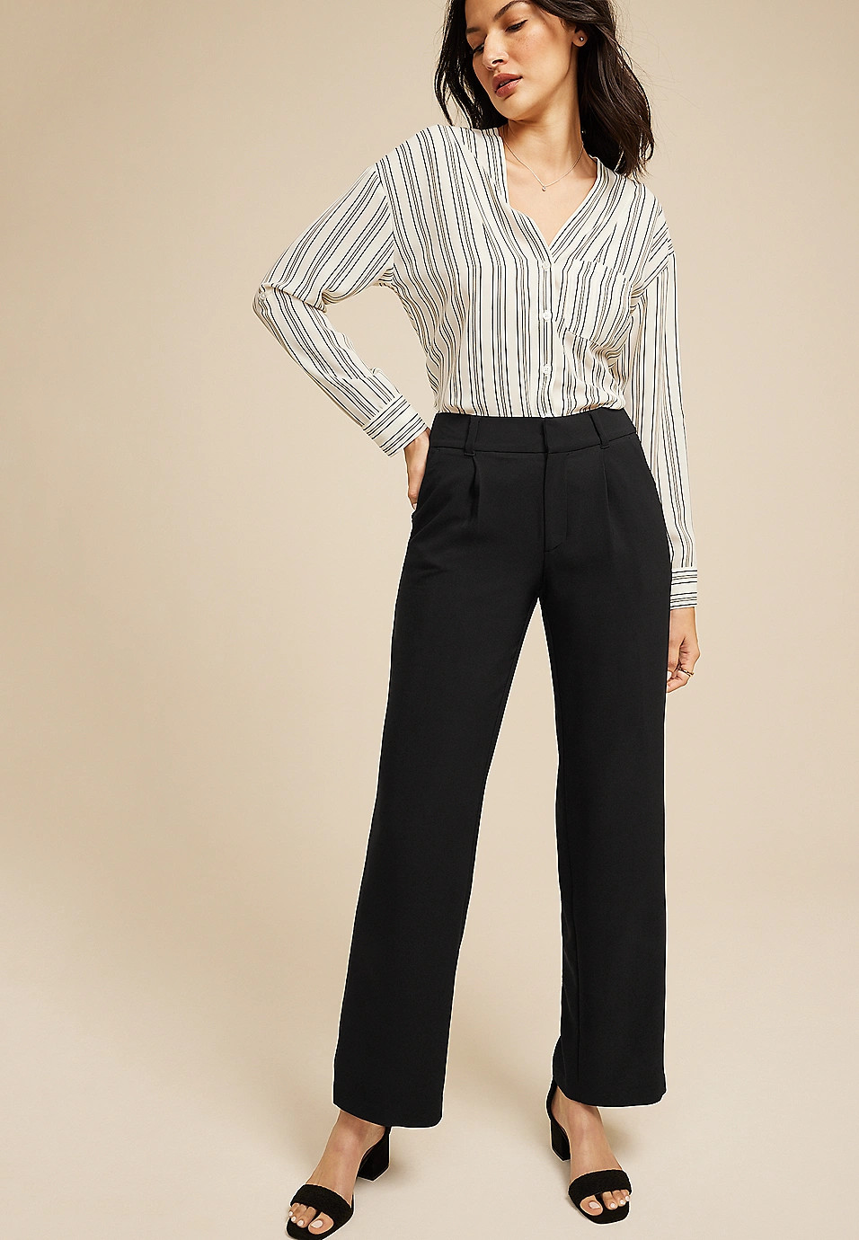 Idealist High Rise Wide Leg Dress Pant | Maurices