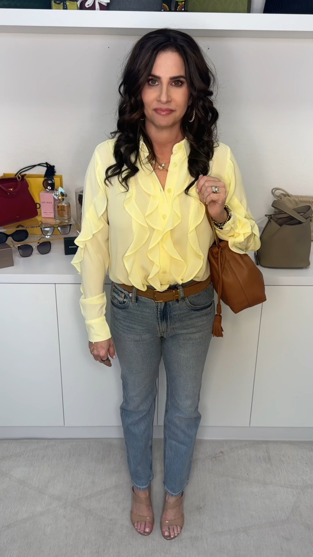 A cute casual spring look . Beautiful dainty spring yellow blouse . #springstyleinspo #casualspringlook #springyellow 

#LTKootd #LTKSaleAlert #LTKOver40