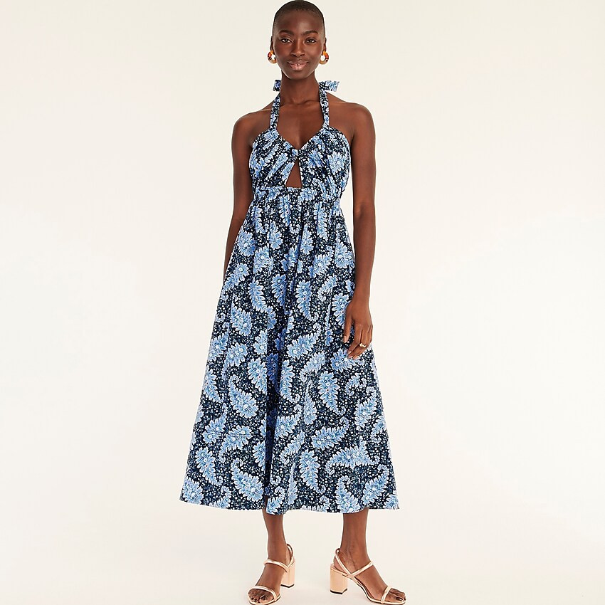 Collection halter cutout dress in Ratti® Pacific paisley | J. Crew US