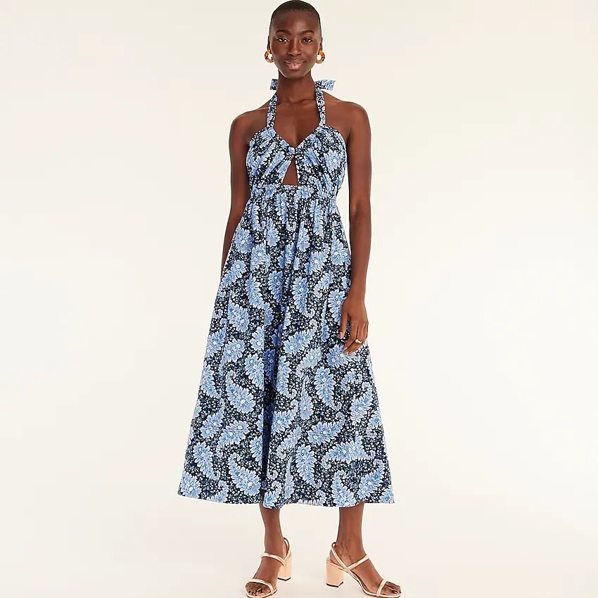 Collection halter cutout dress in Ratti® Pacific paisley | J.Crew US