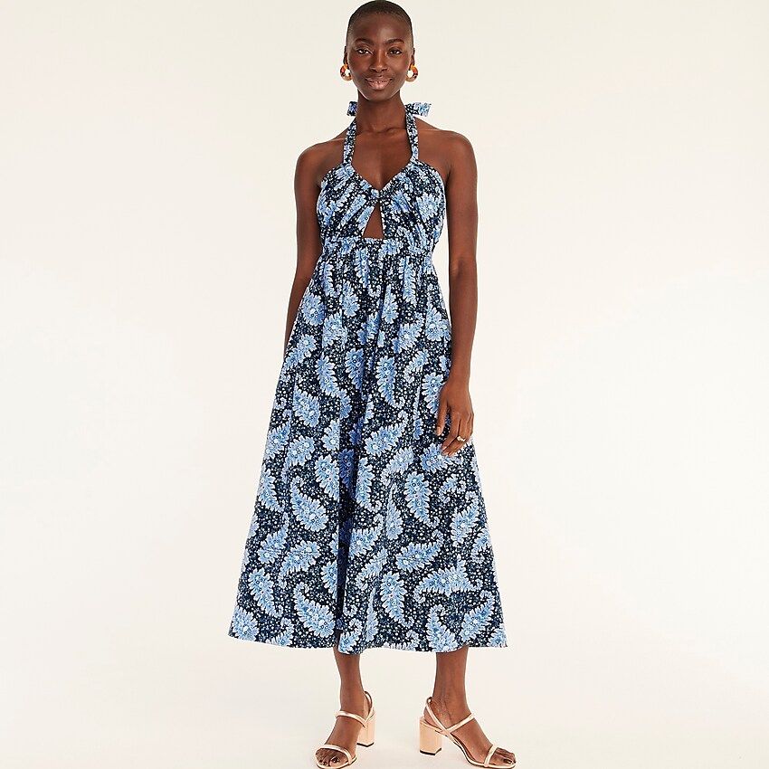 Collection halter cutout dress in Ratti® Pacific paisley | J.Crew US