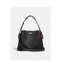COACH Willow Polished Pebble Leather Shoulder Bag - Black | Very (UK)