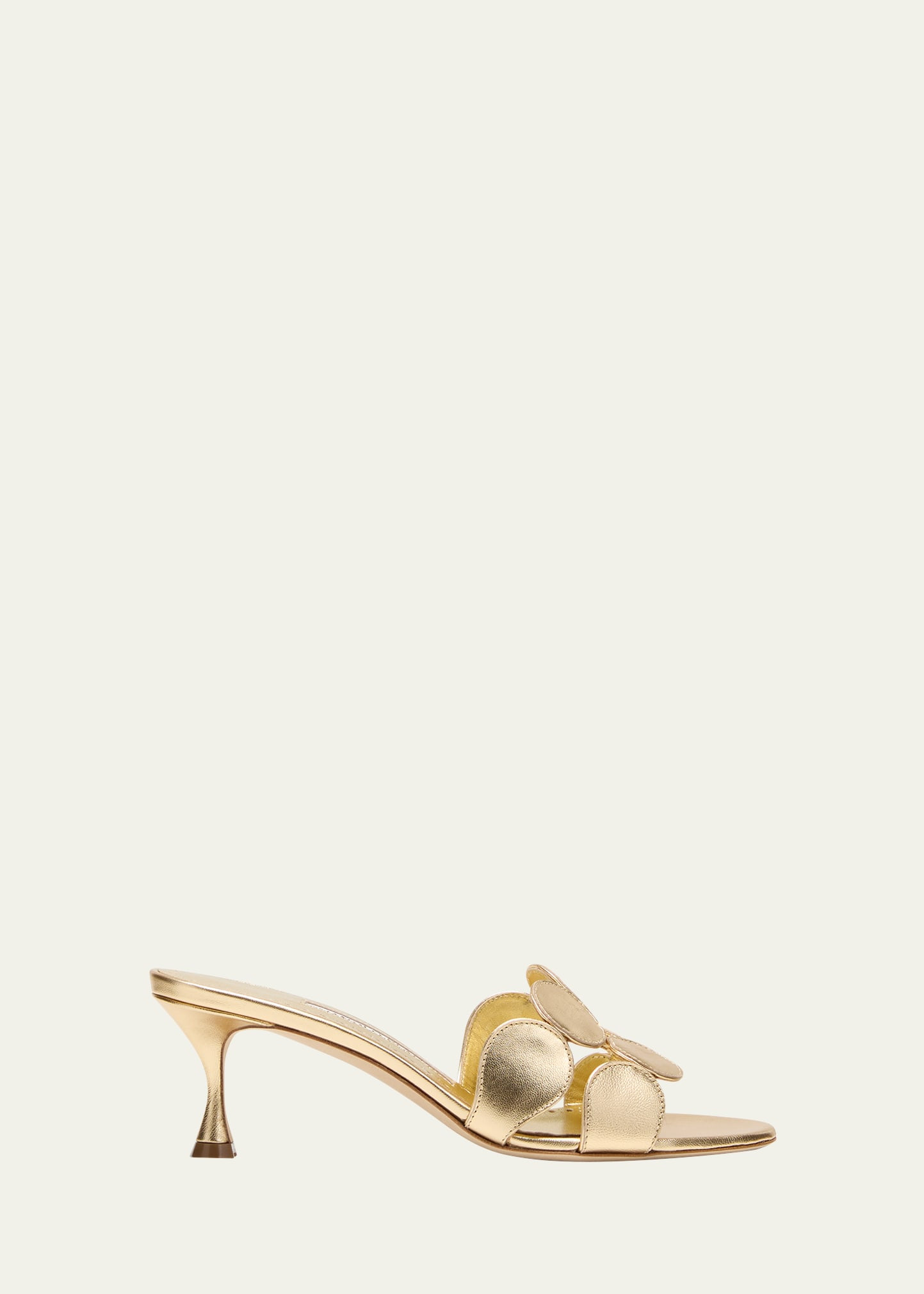 Manolo Blahnik Haribalmu Metallic Stiletto Slide Sandals | Bergdorf Goodman