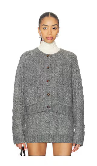 Ibona Cable Cardigan in Dark Heather Grey | Revolve Clothing (Global)