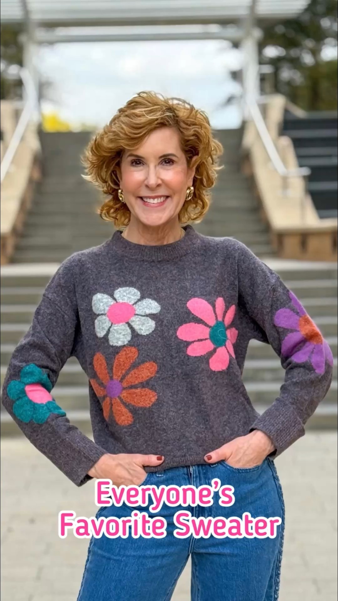 This bright, happy daisy sweater is one of those pieces that just feels instantly uplifting — soft, cheerful, and so easy to wear. It’s 20% off right now, and the perfect cozy layer for slowing down and savoring the season. I’m so sorry the jeans are sold out, but the sweater is a keeper you’ll reach for again and again! My earrings are 30% off right now and go with everything!

#LTKOver40 #LTKSaleAlert #LTKCyberWeek
