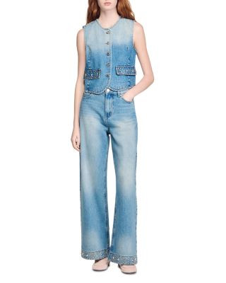 Rhinestone Straight Jeans in Blue Jean | Bloomingdale's (US)