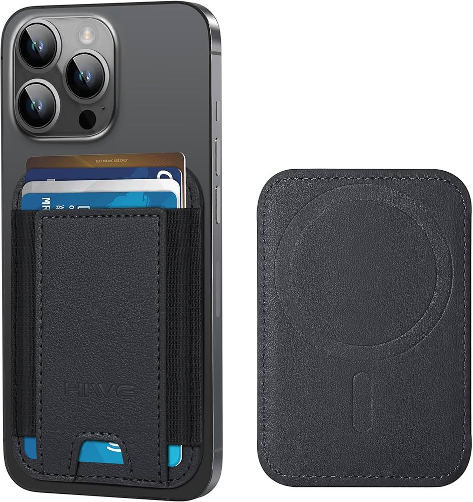 HiWe for MagSafe Wallet, Magnetic Card Holder for iPhone 16/15/14/13/12 Series, Minimalist Leathe... | Amazon (US)