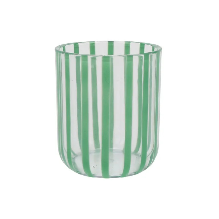 Mainstays by Becky G. & Alejandra 14-Ounce Short Acrylic Stripe Line Tumbler, Green | Walmart (US)