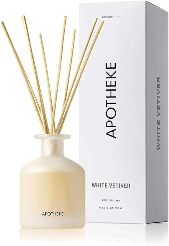 Apotheke Luxury Scented Reed Diffuser for Home, White Vetiver - 6.7 Fl Oz Essential Oil Aromather... | Amazon (US)