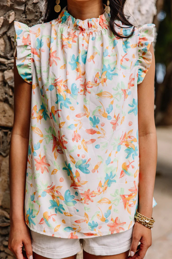 Need Your Love Cream White Floral Tank | The Mint Julep Boutique