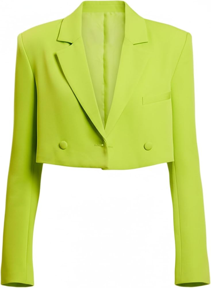 Women’s Cropped Blazer Long Sleeve Business Casual Notch Lapel Open Front Short Suit Jacket Off... | Amazon (US)