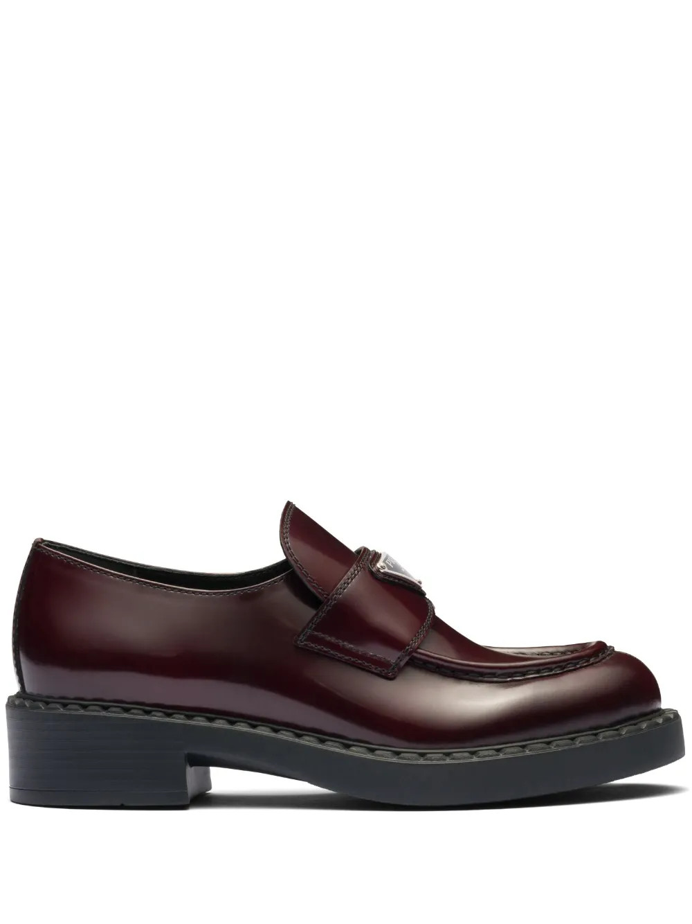 Chocolate brushed leather loafers | Farfetch Global