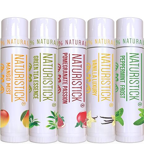 5-Pack Lip Balm Gift Set by Naturistick. Assorted Flavors. 100% Natural Ingredients. Best Beeswax... | Amazon (US)