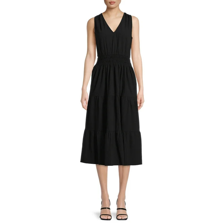 The Get Women's Sleeveless V-Neck Midi Dress | Walmart (US)
