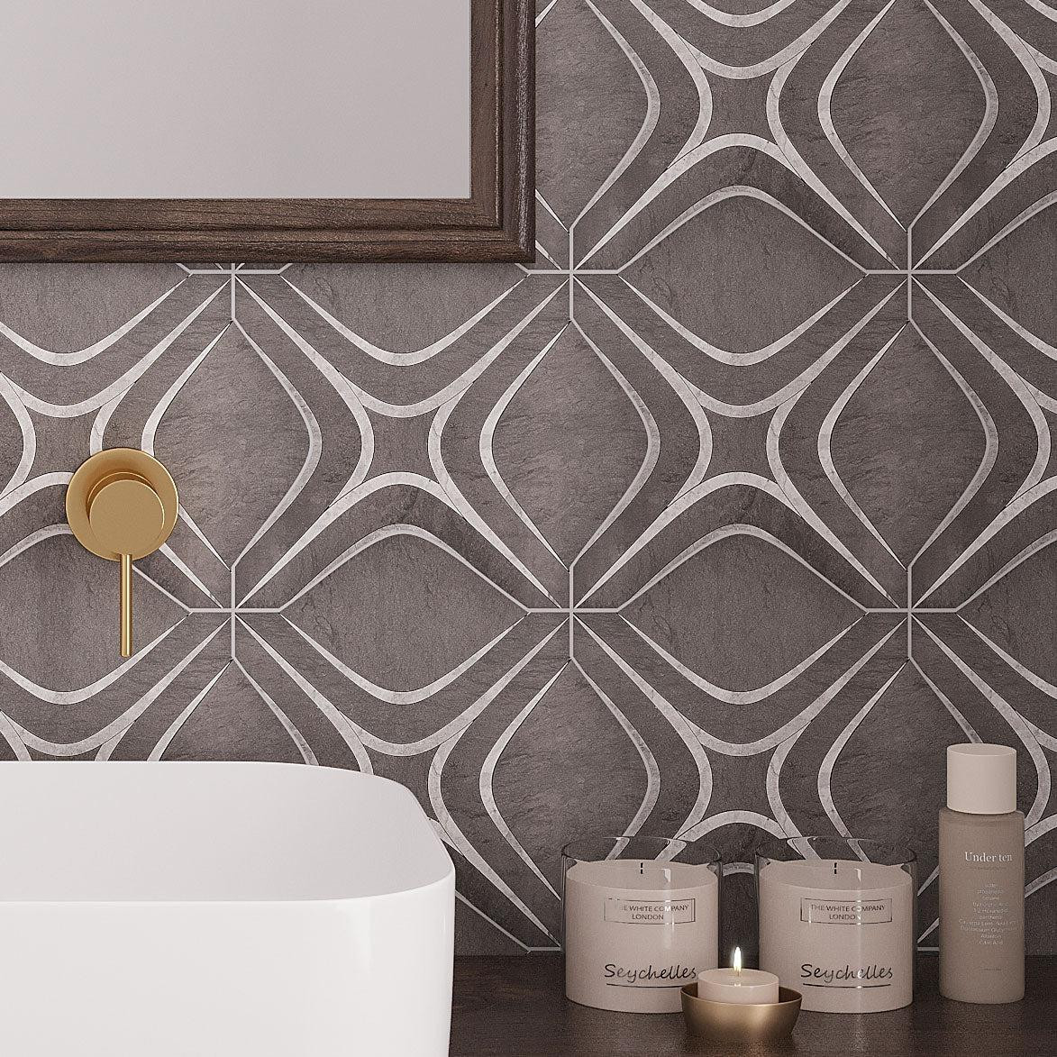 Santorini Retro Star Gray | Tile Club
