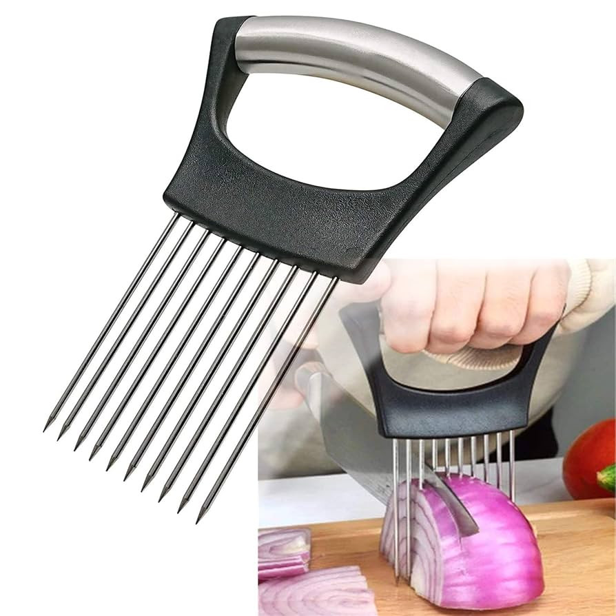 Stainless Steel Onion Holder for Slicing,Onion Slicer Holder,Onion Cutter for Slicing of Onions,T... | Amazon (US)