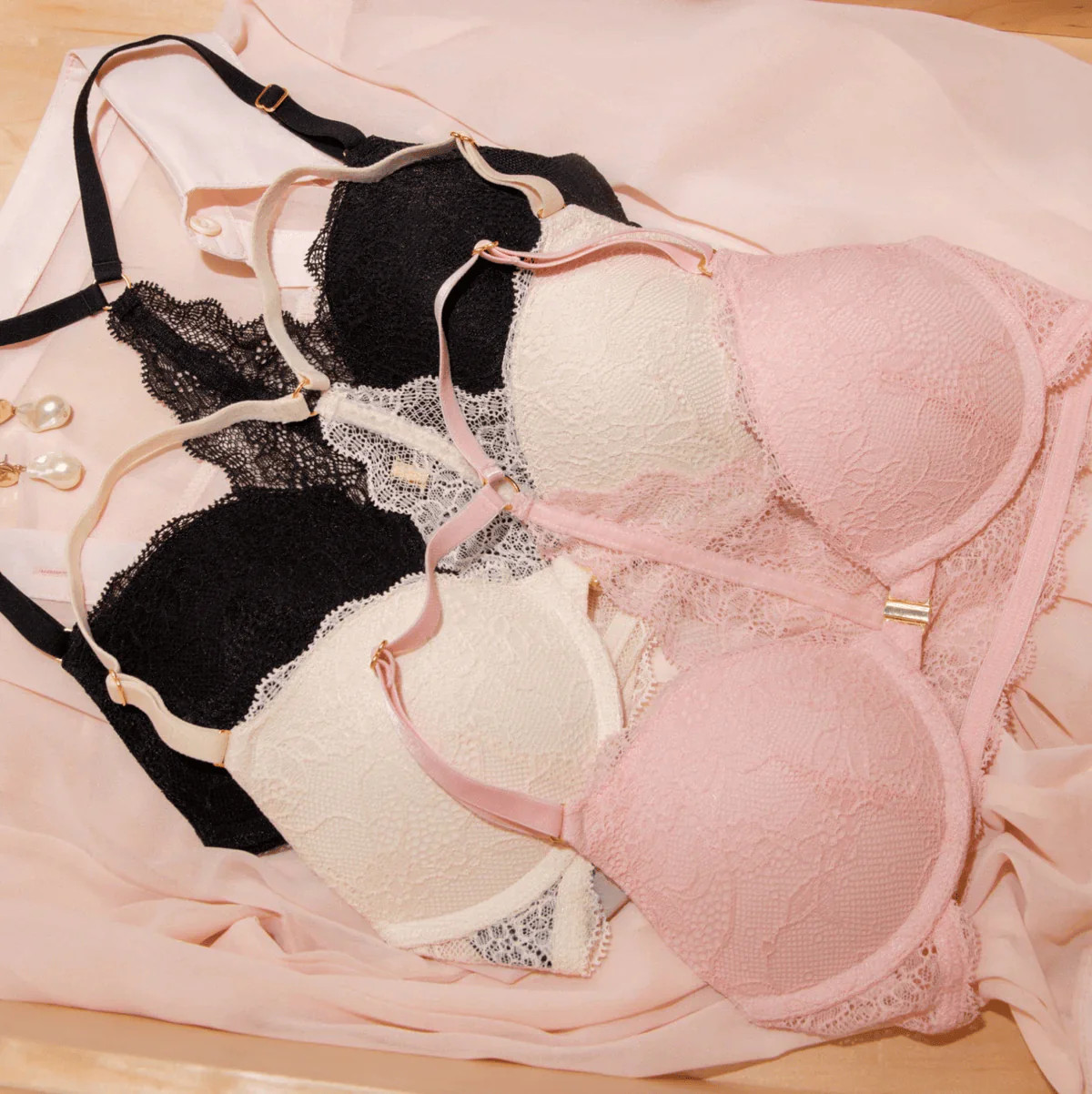 Lace Racerback Lift Up Bra Trio Bundle | Pepper