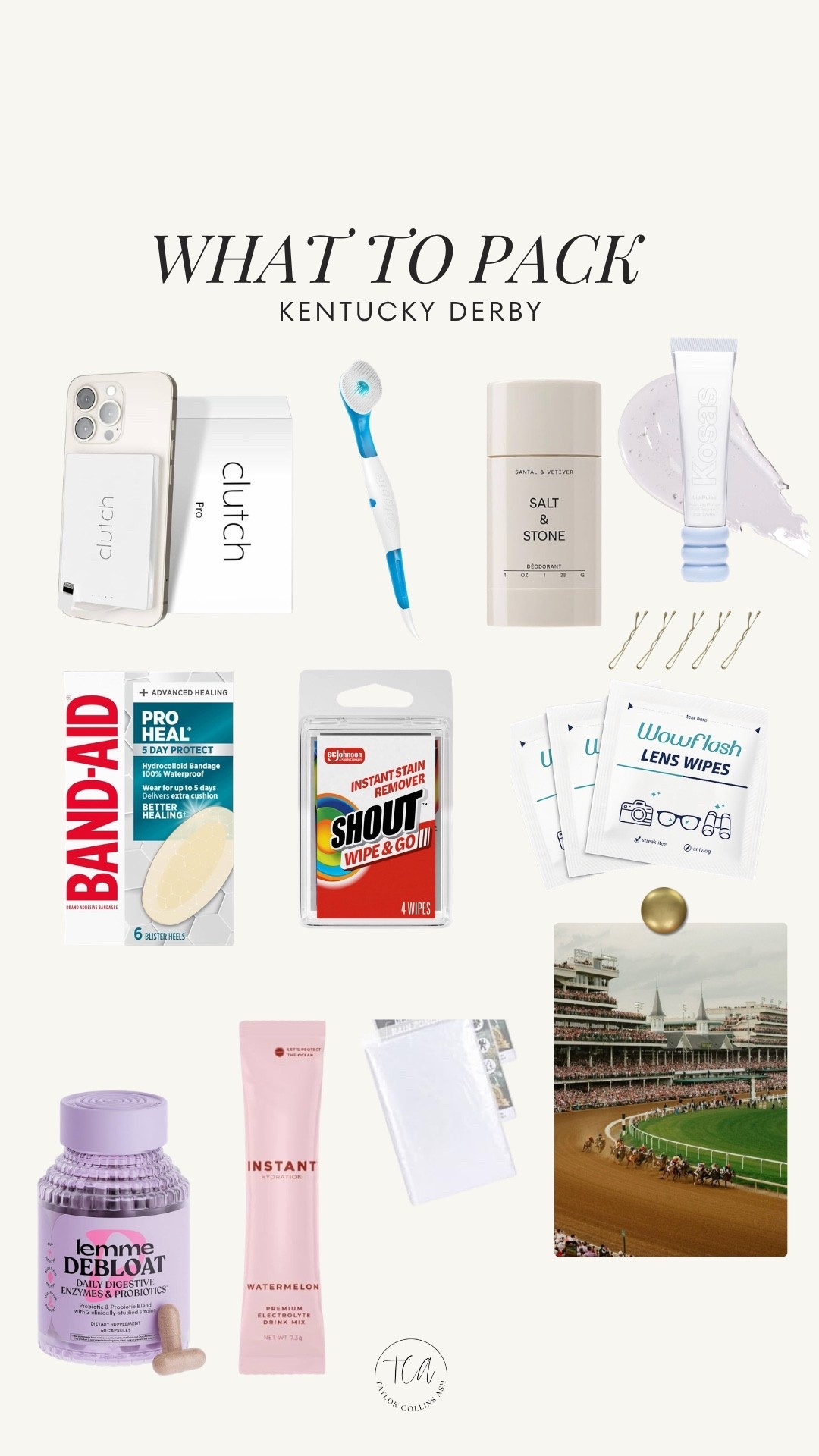 The absolute essentials you need to pack in your clutch or purse for a day at the track during Kentucky derby week! 

#LTKBeauty #LTKdayinmylife #LTKTravel