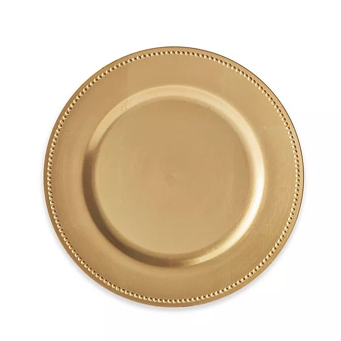 Beaded Charger Plates in Gold (Set of 6) | Bed Bath & Beyond
