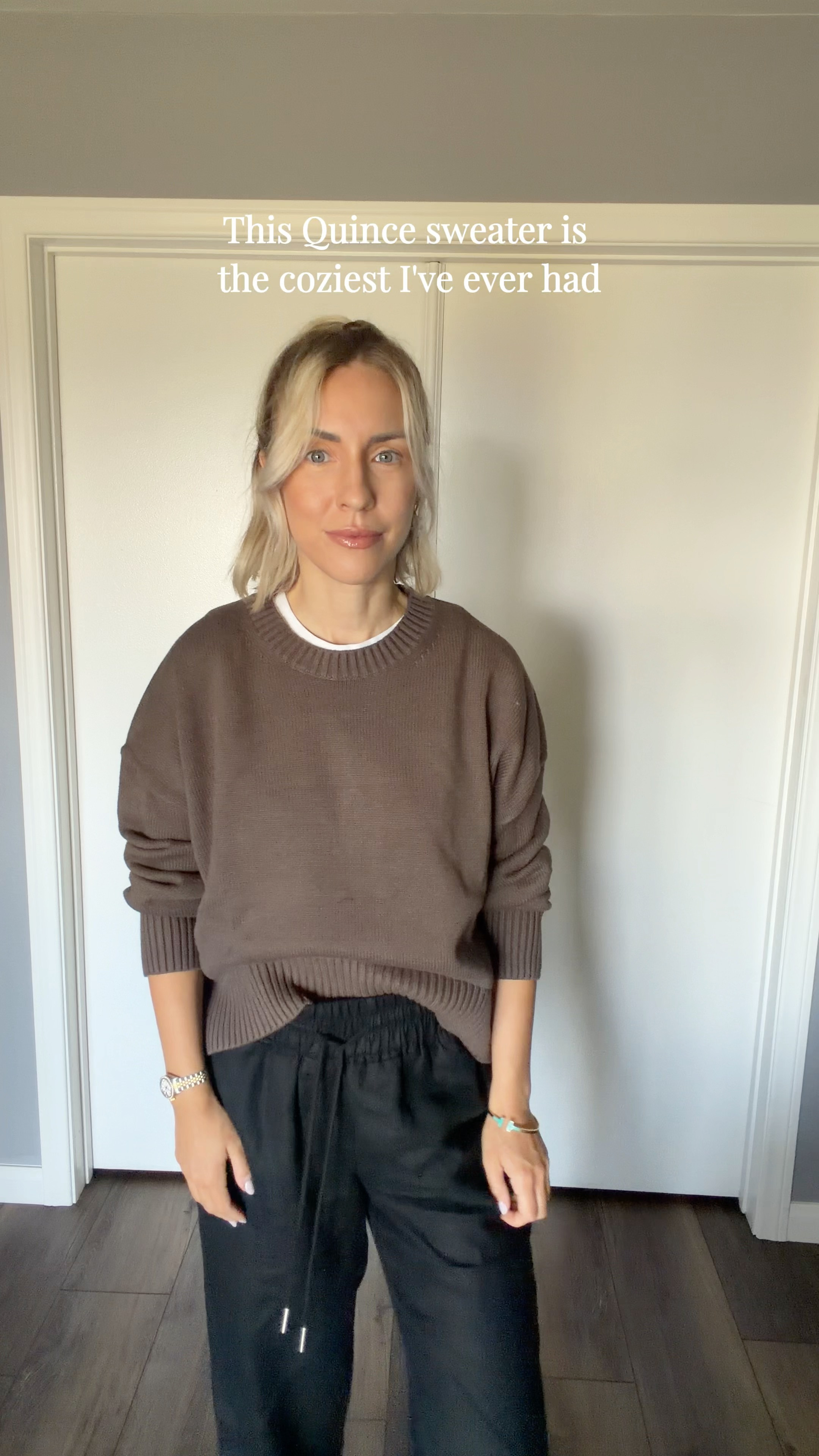 This Quince organic cotton sweater is the coziest I have ever had 🤎✨
#LTKstyletip #LTKfindsunder100 #Quince #QuinceFinds #ElevatedBasics 

 #LTKdayinmylife #LTKgrwm #LTKootd