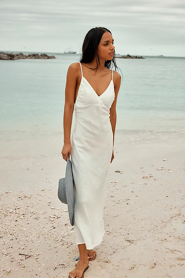 Omnia Linen Midi Slip Dress | Free People (Global - UK&FR Excluded)