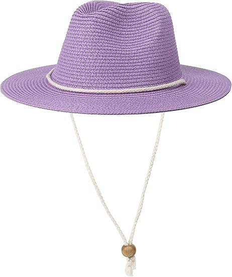 Koreshion Women Straw Fedora Hat Summer Panama Beach Sun Hats UV UPF50+ Cap | Amazon (US)