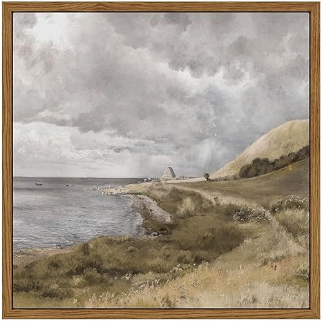 InSimSea Square Framed Canvas Wall Art, Scenery Home Decor Rustic Classical Coastal Landscape Sky... | Amazon (US)