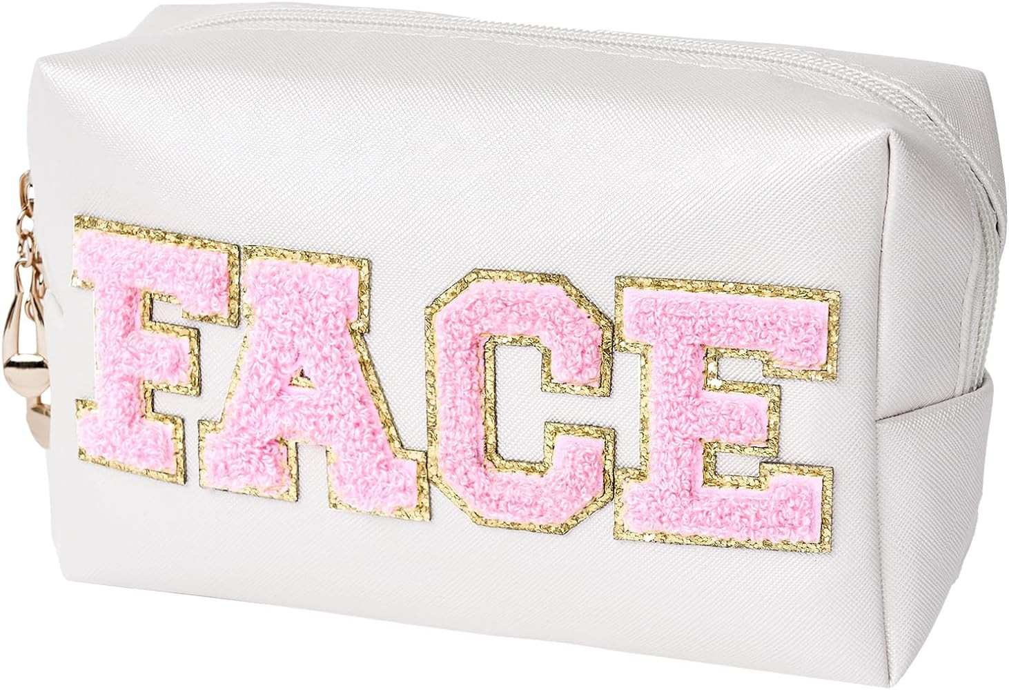 Burskit Face Bag Preppy Travel Makeup Bag Organizer Patch Large Varsity Stoney Clover Chenille Le... | Amazon (US)