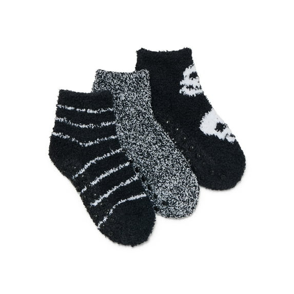 Wonder Nation Boys Skull Icon Cozy Ankle Socks, 3-Pack, Size M, Shoe Sizes 2.5-9 | Walmart (US)