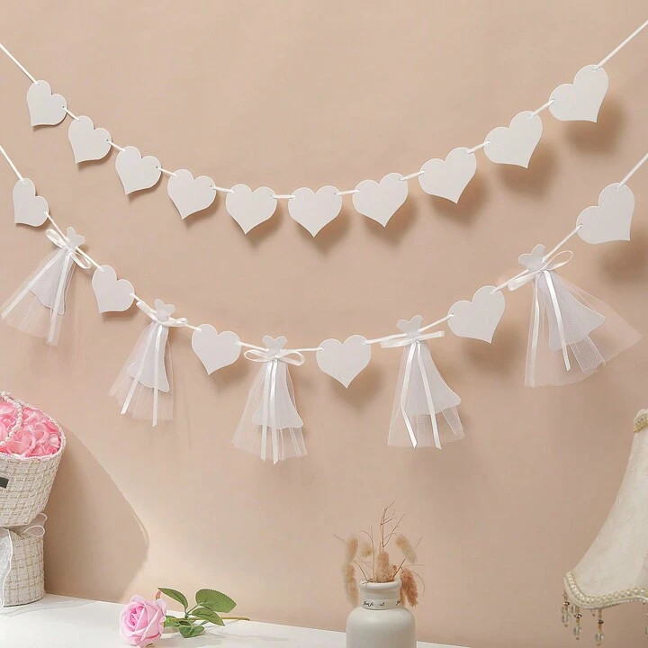 1pc "Bride To Be" Heart-Shaped Wedding Banner For Bridal Shower Decor | SHEIN
