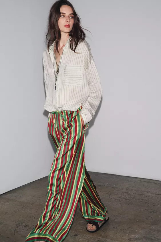 PYJAMA-STIL HOSE MIT STREIFEN ZW COLLECTION | Zara DE