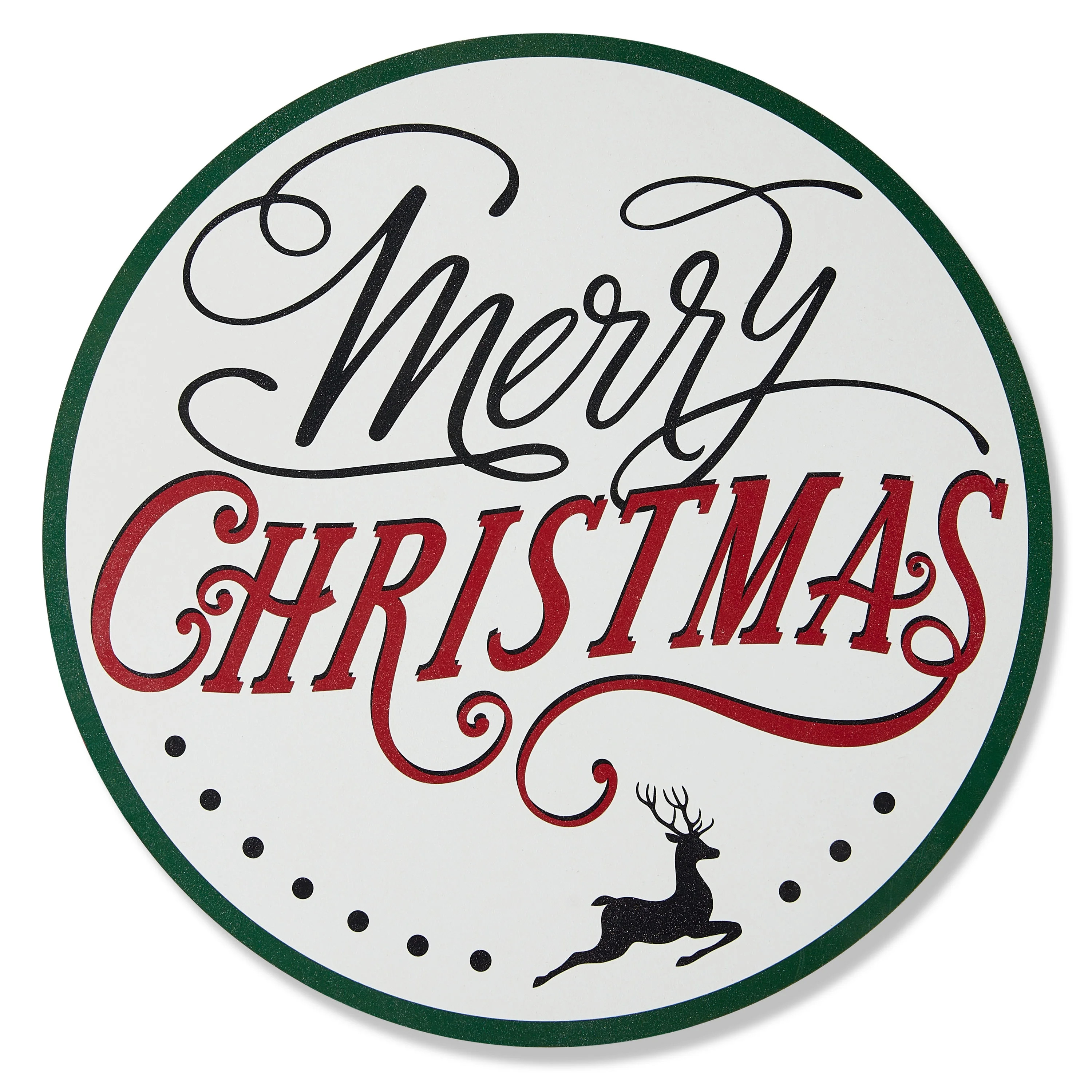 Merry Christmas Round Metal Sign, 10 in, by Holiday Time | Walmart (US)