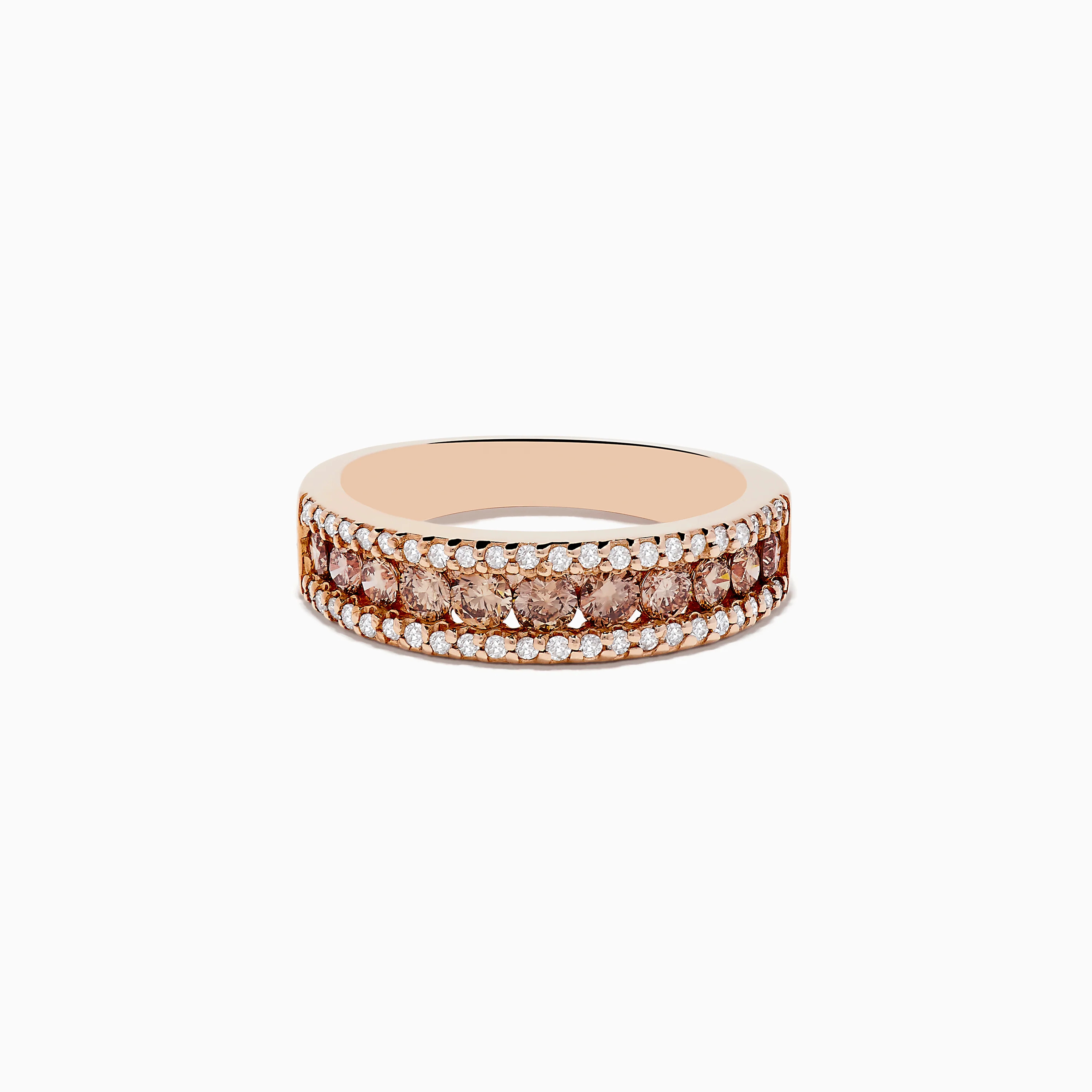 14K Rose Gold Espresso and White Diamond Ring, .89 TCW | Effy Jewelry