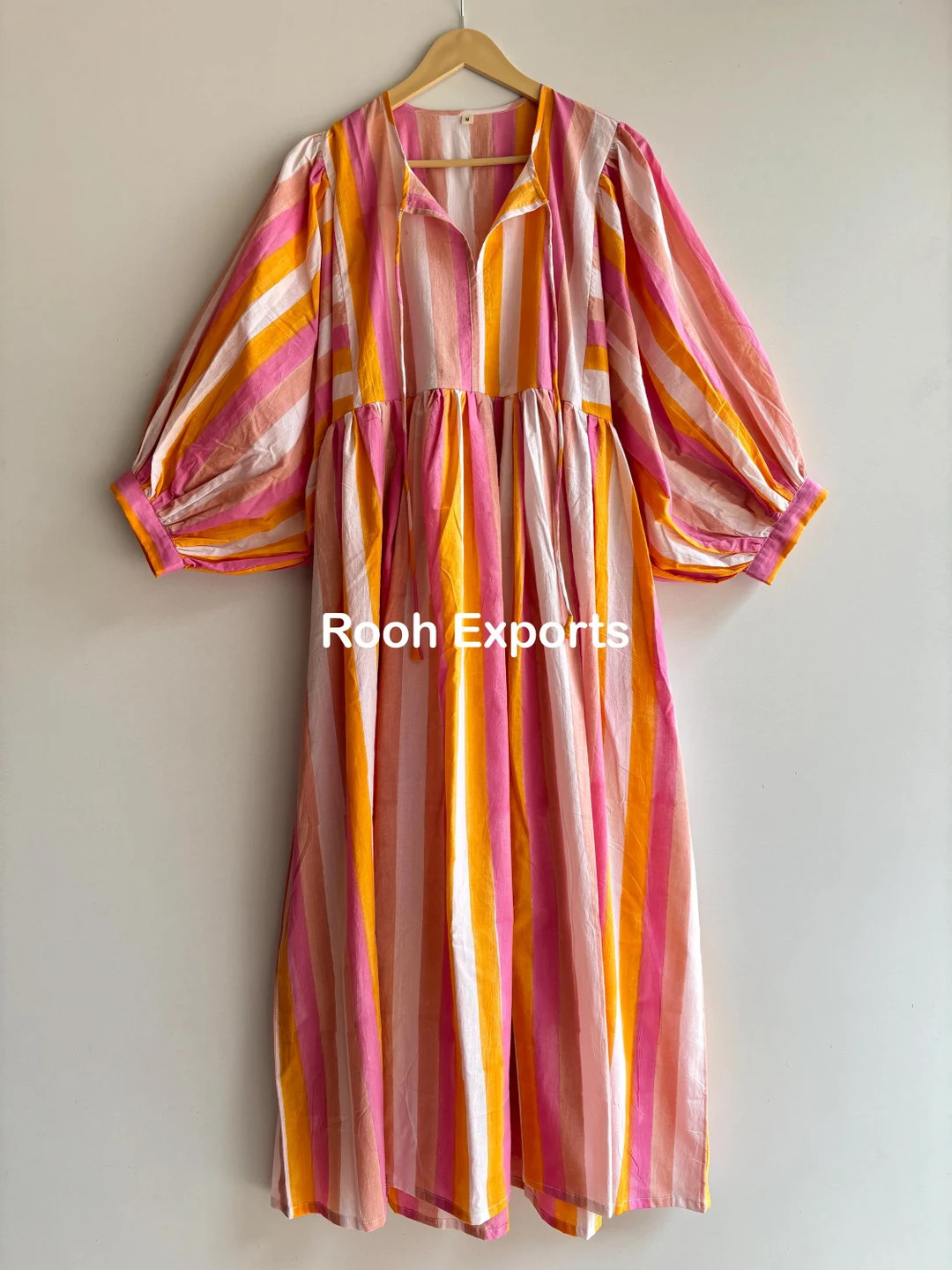 Hand Block Print Kyra Midi Dress | Bohemian Cotton Dress | Dresses for Women | String Closer Dres... | Etsy (US)