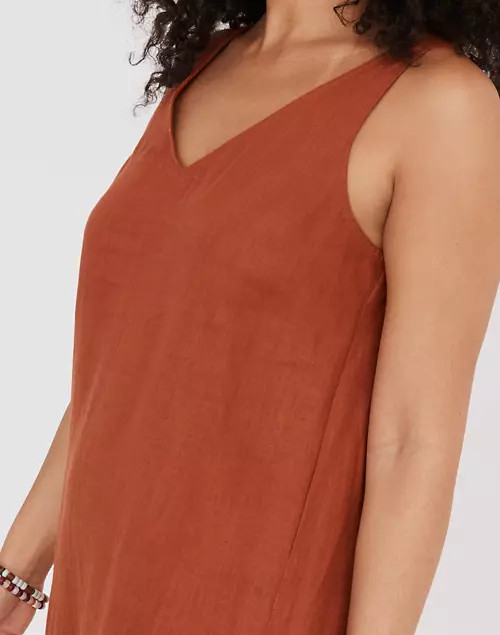 Linen-Blend V-Neck Tank Dress | Madewell