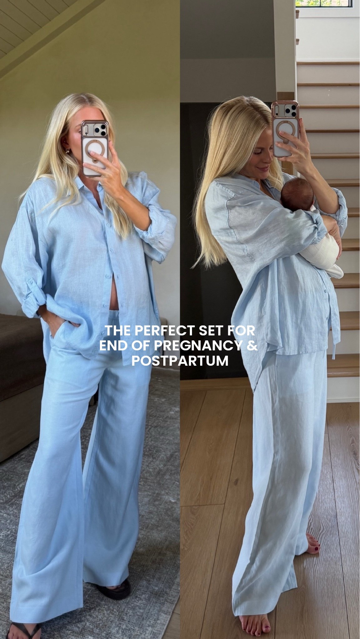 SIZE: med in top & bottoms- sized up 1 size. Color midday blue! #kathleenpost

Bump friendly outfit, summer bump look, summer maternity look, summer postpartum outfit

#LTKootd #LTKBump #LTKmomlife