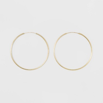 Gold Over Sterling Silver Endless Hoop Fine Jewelry Earrings - A New Day™ Gold | Target