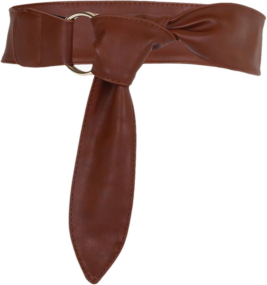 Samtree Dress Belt for Women，Solid Color Double D Ring Cinch Waistband | Amazon (US)