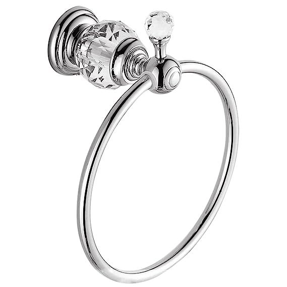 Kabter Crystal Series Brass Bathroom Hand Towel Ring, Polished Chrome | Amazon (US)