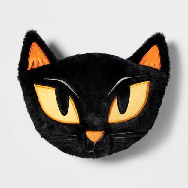Faux Fur Cat Throw Pillow Black - Hyde & EEK! Boutique™ | Target